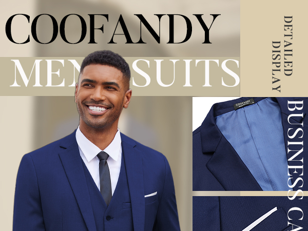 COOFANDY Mens 3 Piece Suits with Tie