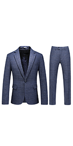 Mens Suits Slim fit 2-Piece Pinstripe Tuxedo Suit Set for Men