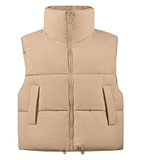 cropped puffer vest for women