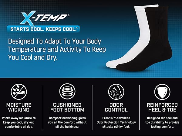 Hanes X-Temp starts cool keeps cool