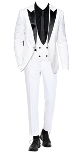 White Mens Suit Set 3pcs