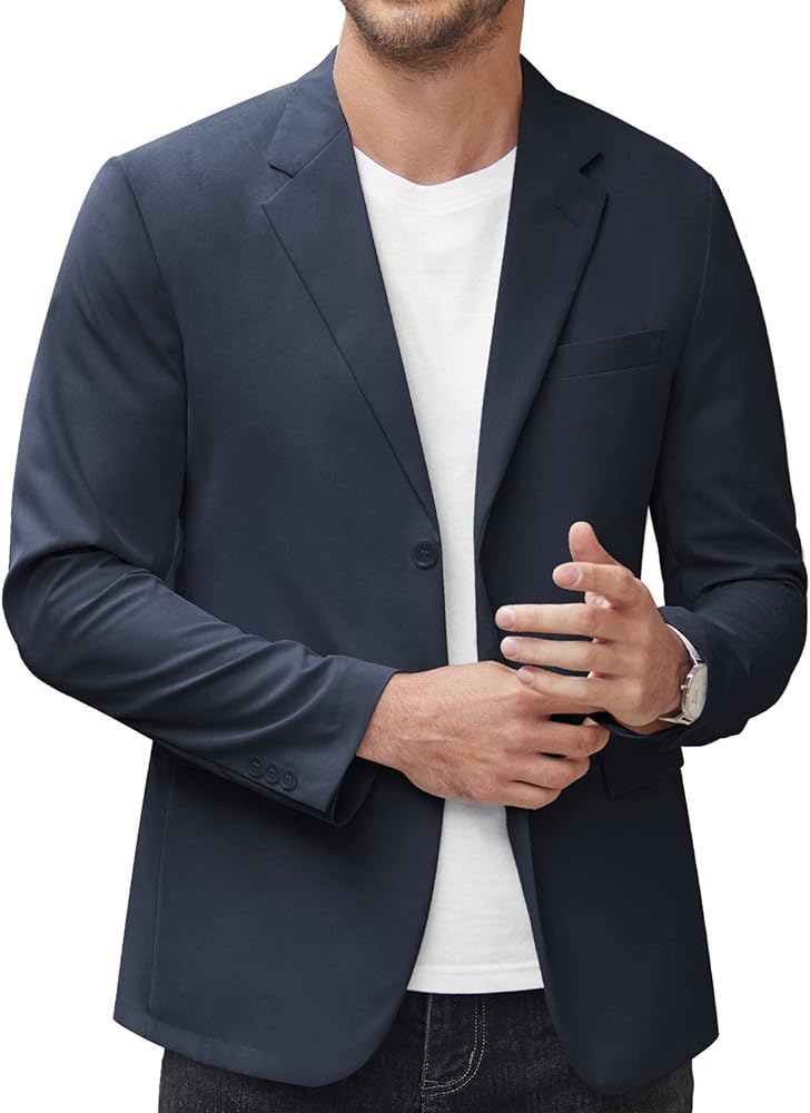 COOFANDY Men's Casual Lightweight Blazer Jackets Two Button Summer Slim Fit Sports Coat