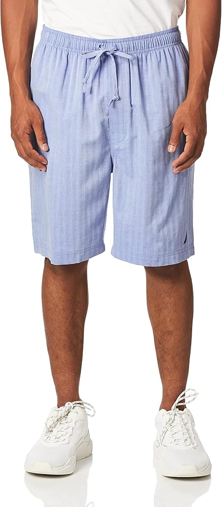 Nautica Men's Soft Woven 100% Cotton Elastic Waistband Sleep Pajama Short