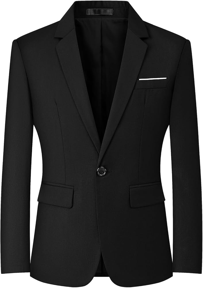 Mens Blazers Slim Fit Business Casual Men Suit Sport Coat One Button Travel Blazer Lightweight Suit Jacket