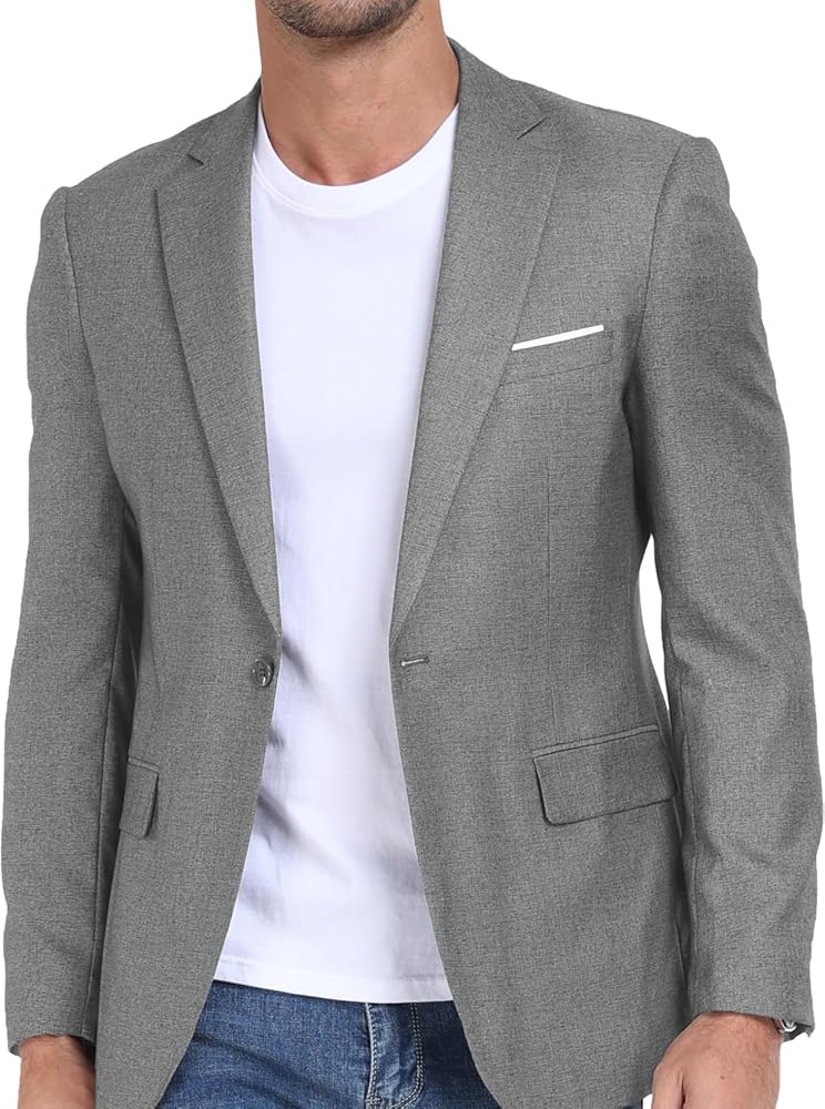 Mens Casual Blazer Jacket Lightweight Sports Coat Suit Jacket for Summer Daily Business Wedding Party Travel