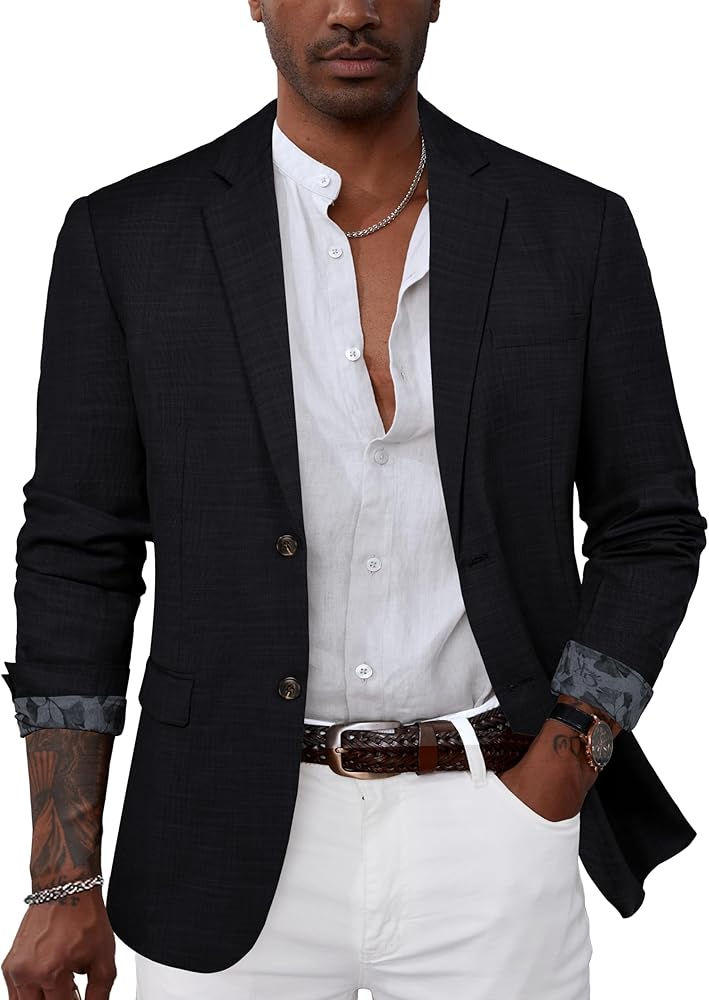 GRACE KARIN Men's Casual Blazer Suit Jackets 2 Button Lightweight Sport Coats