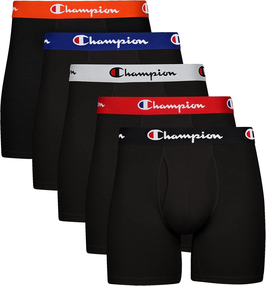 Champion Men's Boxer Briefs, Every Day Comfort Stretch Cotton Moisture-Wicking Underwear, Multi-Pack