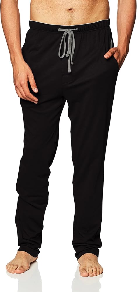 Hanes Mens Solid Knit Sleep Pant With Pockets And Drawstring