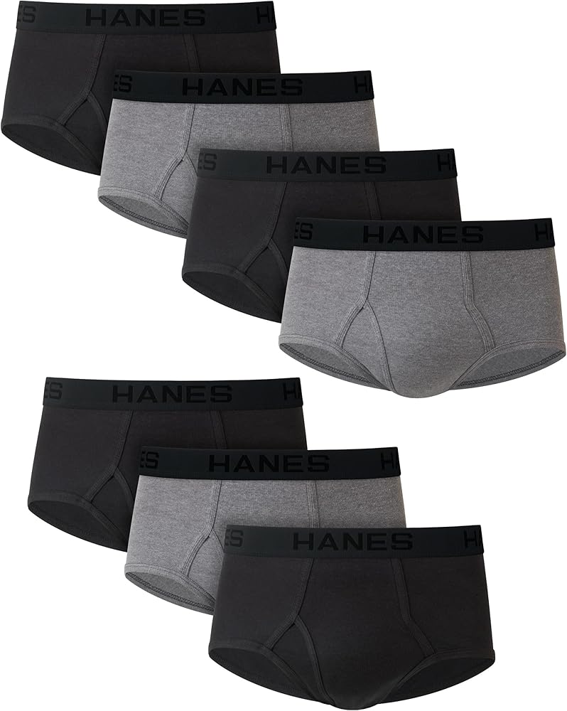 Hanes mens Tagless Briefs, Soft Moisture Wicking Underwear, Tagless, 7-pack