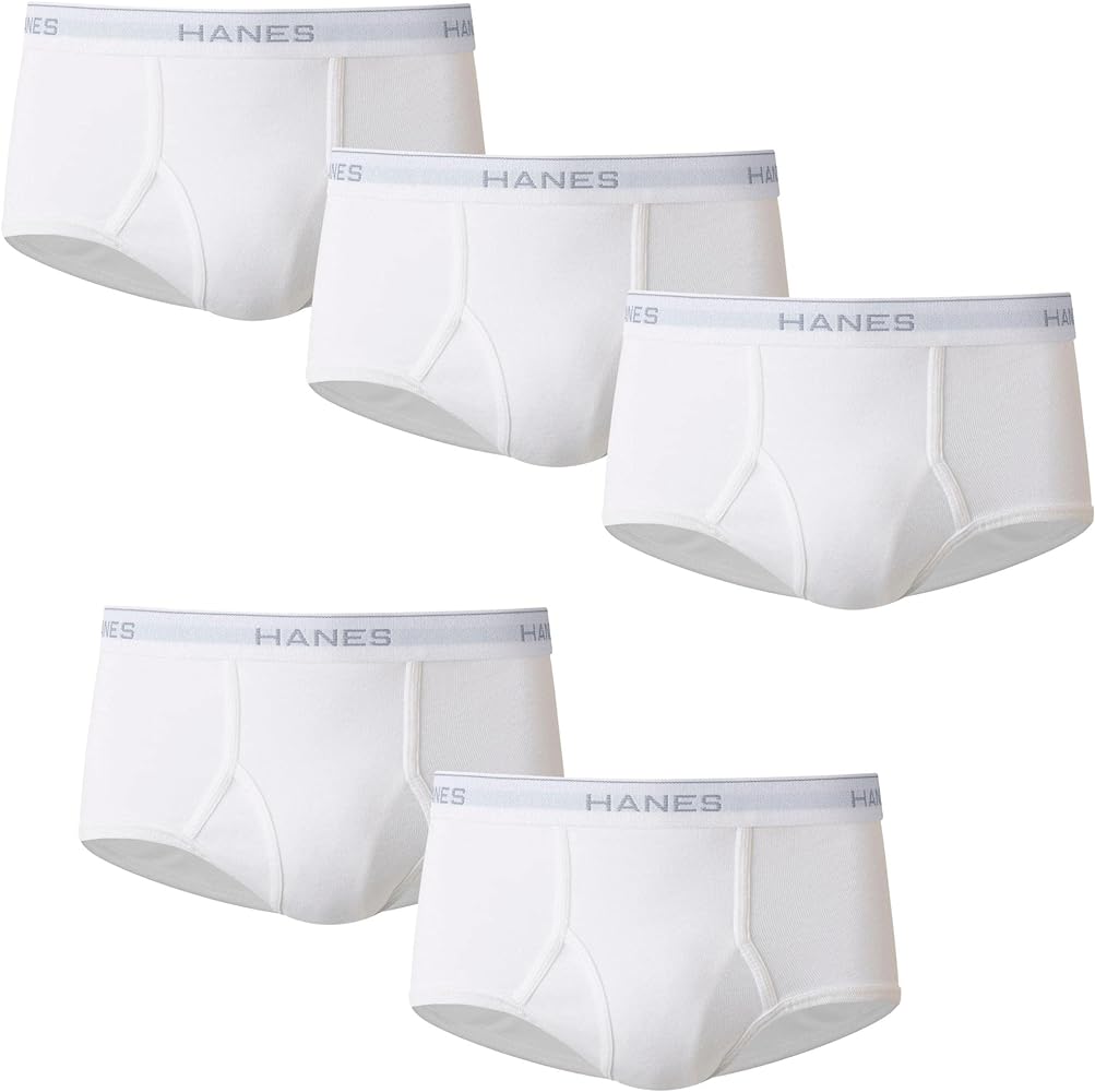 Hanes Men's Moisture-Wicking Cotton Briefs, Available in White and Black, Multi-Packs Available