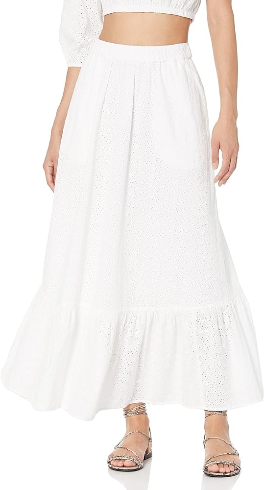 The Drop Women's Anupa Cotton Tiered Midi Skirt