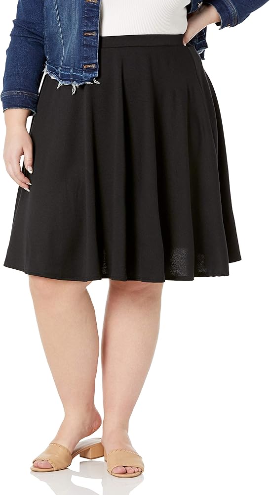 Star Vixen Women's Plus-Size Knee Length Full Skater Skirt