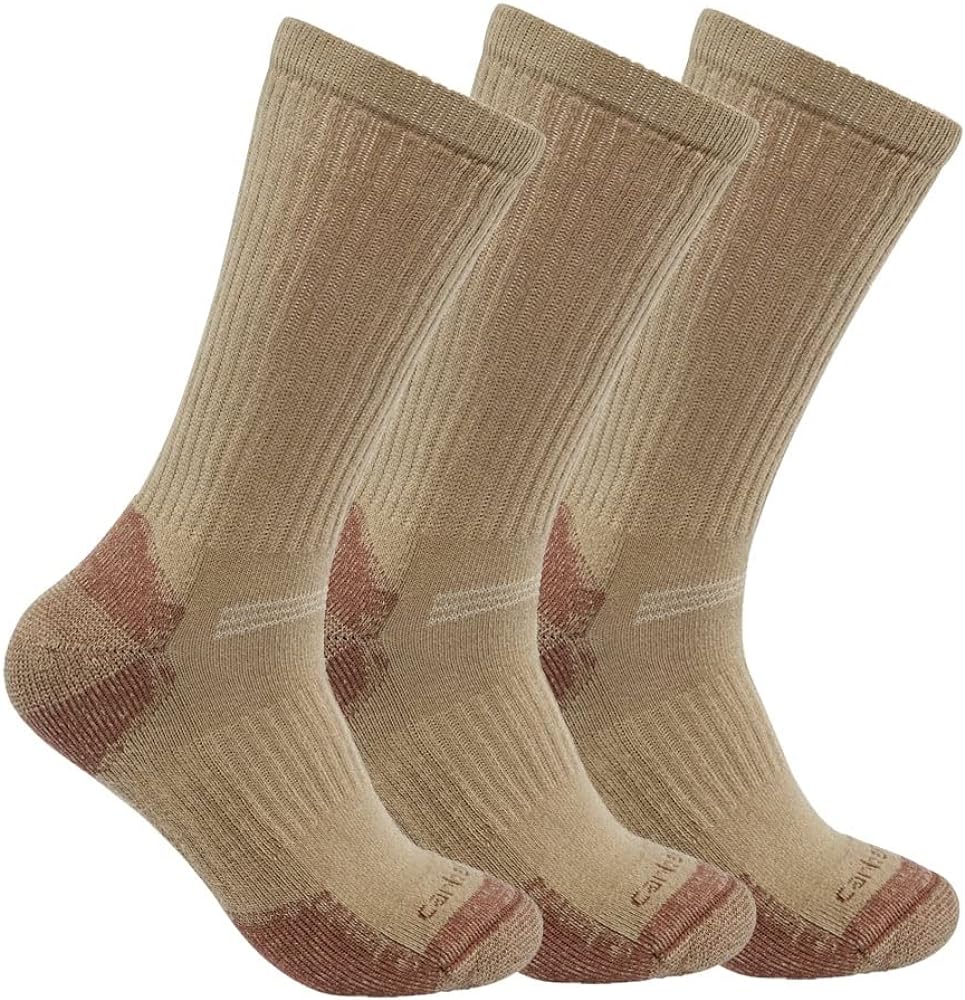 Carhartt Men's Midweight Cotton Blend Sock 3 Pack