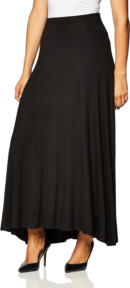 AGB Women's Soft Knit Maxi Skirt (Petite, Standard and Plus Sizes)