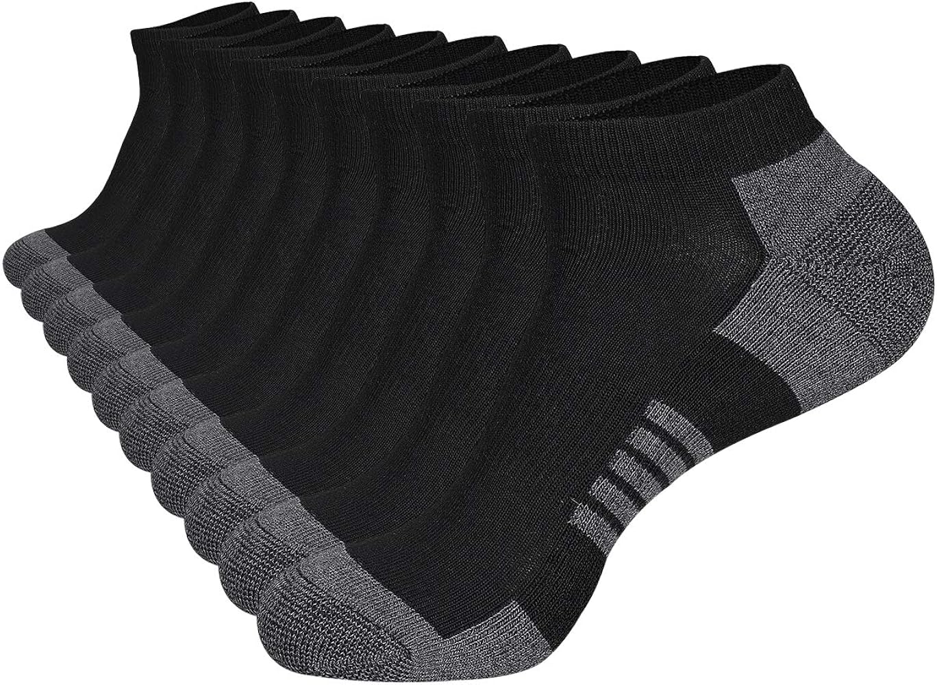 COOVAN 10 Pairs Mens Ankle Socks Men 10 Pack Low Cut Comfort Cushion Casual Socks