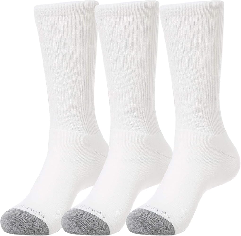 WANDER Men's Cushion Crew Socks 3-6 Pairs Athletic Running 6-8/8-13/12-15 Socks Men Cotton Sport Wicking Work